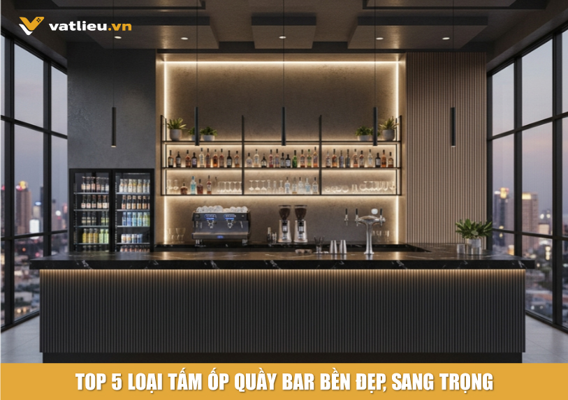 5 vật liệu tấm ốp quầy bar bền đẹp
